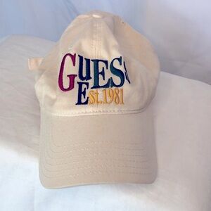GUESS Vintage cream colored baseball hat/cap. Adjustable. One Size.